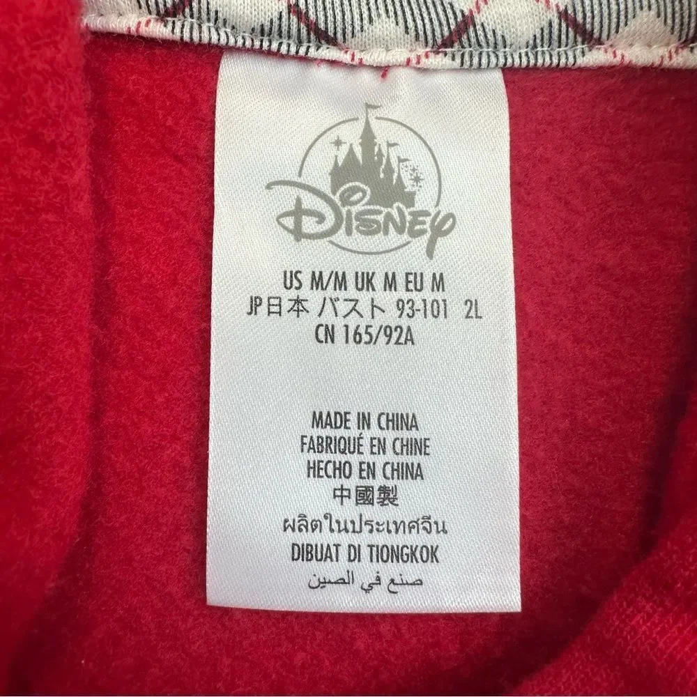 Disney Mickey Mouse Christmas Hoodie Youth Medium Red Joy‎ Cartoon Casual Hooded